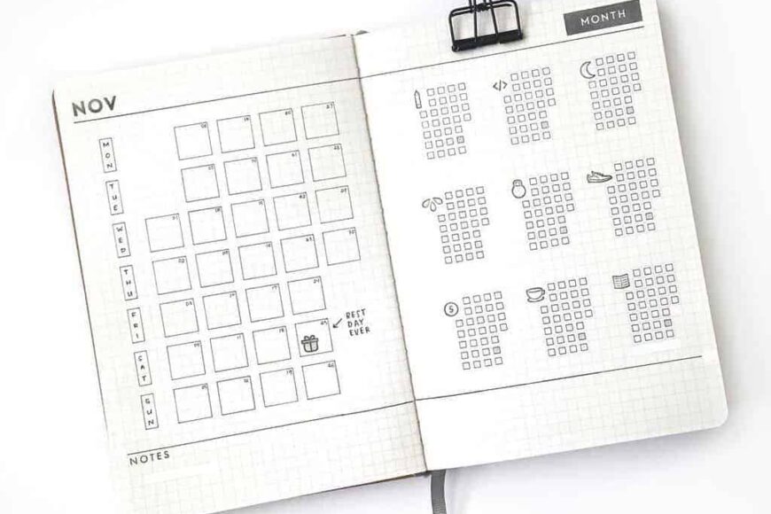 Ideas de seguimiento de hábitos para tu Bullet Journal